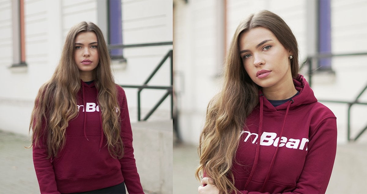 Sweatshirt für Damen Athlete Burgundy White - GymBeam