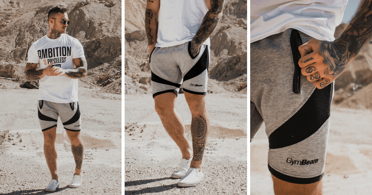 Shorts für Männer Flexin Light Grey - GymBeam
